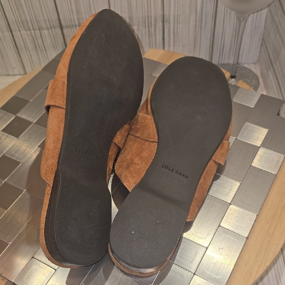 Cole Haan Brown and Snake Print Loafers - Picture 8 of 9